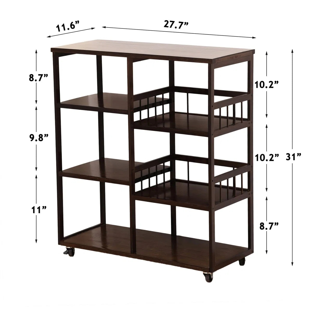 Microwave Stands: 27.7" wooden  Multi-Tier wood Baker's Racks Microwave Stand
