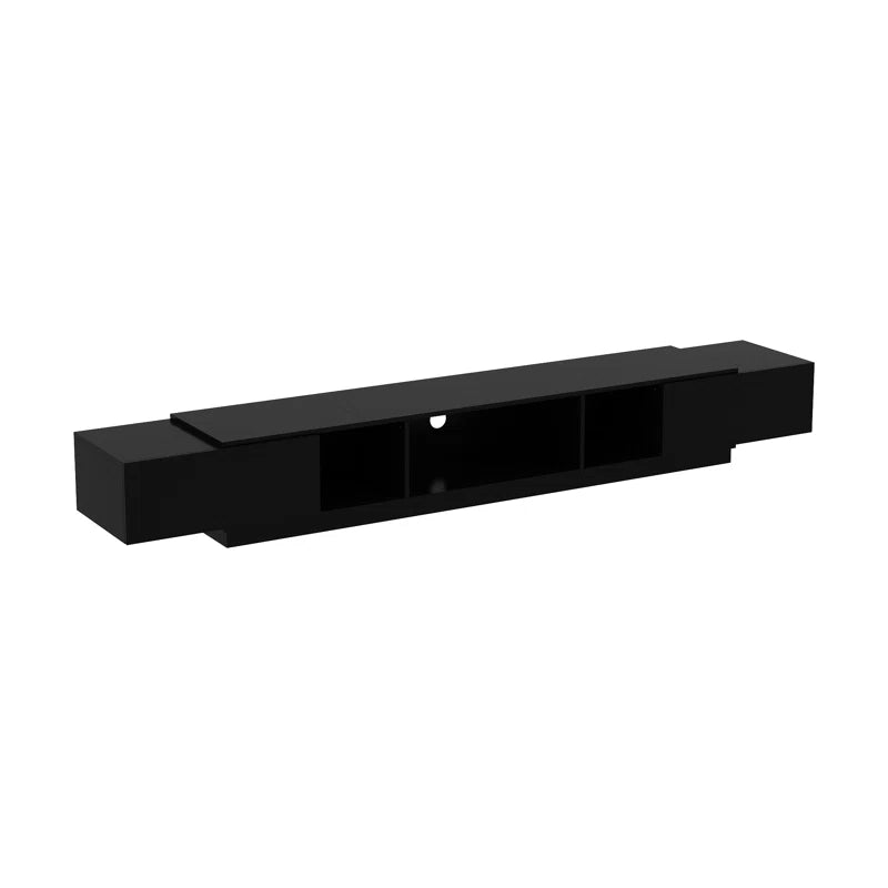 tv panel: 94.5" wide storage credenza with modern design and ample compartments