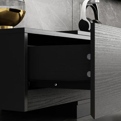 tv panel: 94.5" wide storage credenza with modern design and ample compartments