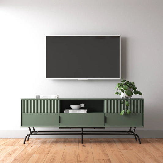 tv panel: tv panel fits 65" screens, features clean lines and storage