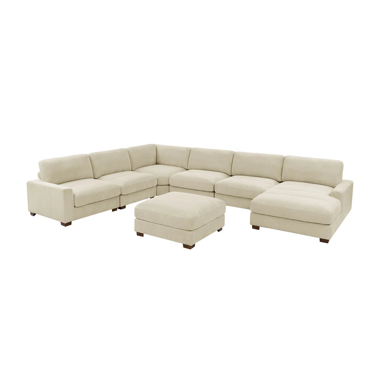 7 Seater Sofa Set: Modern 7-Piece Upholstered Sectional for Spacious Living Rooms