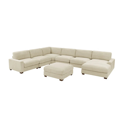 7 Seater Sofa Set: Modern 7-Piece Upholstered Sectional for Spacious Living Rooms