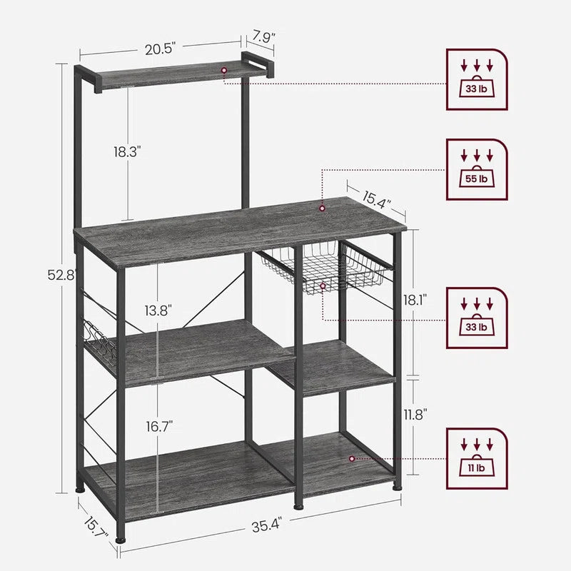 Kitchen Rack: Baker's Rack, Microwave Stand, Wire Basket Kitchen Storage Rack, Spice and Pot Shelves