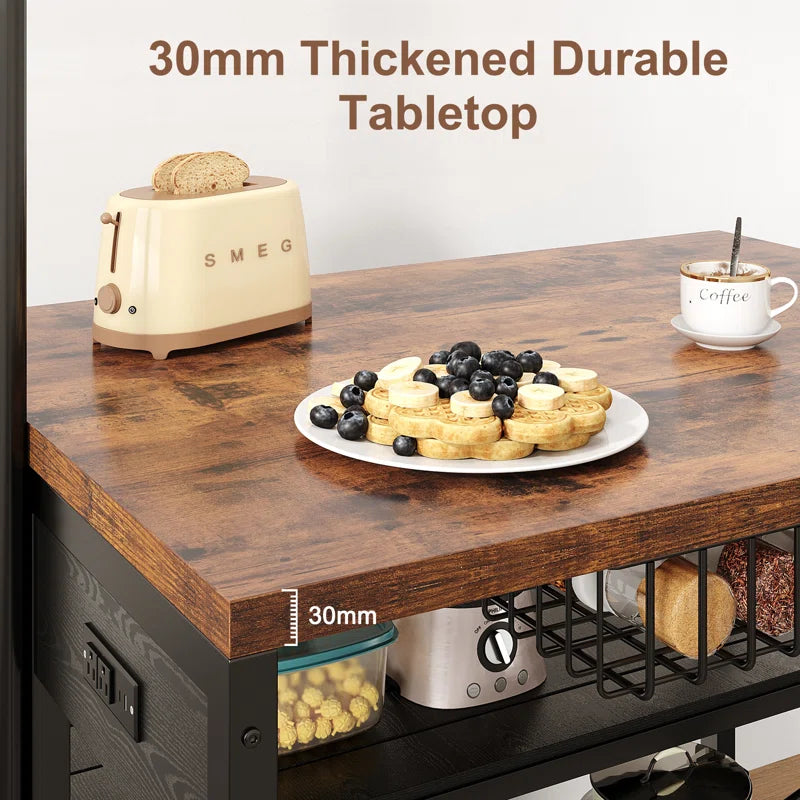 Kitchen Rack: Baker's Rack with 5 Racks and Kitchen Island with Storage