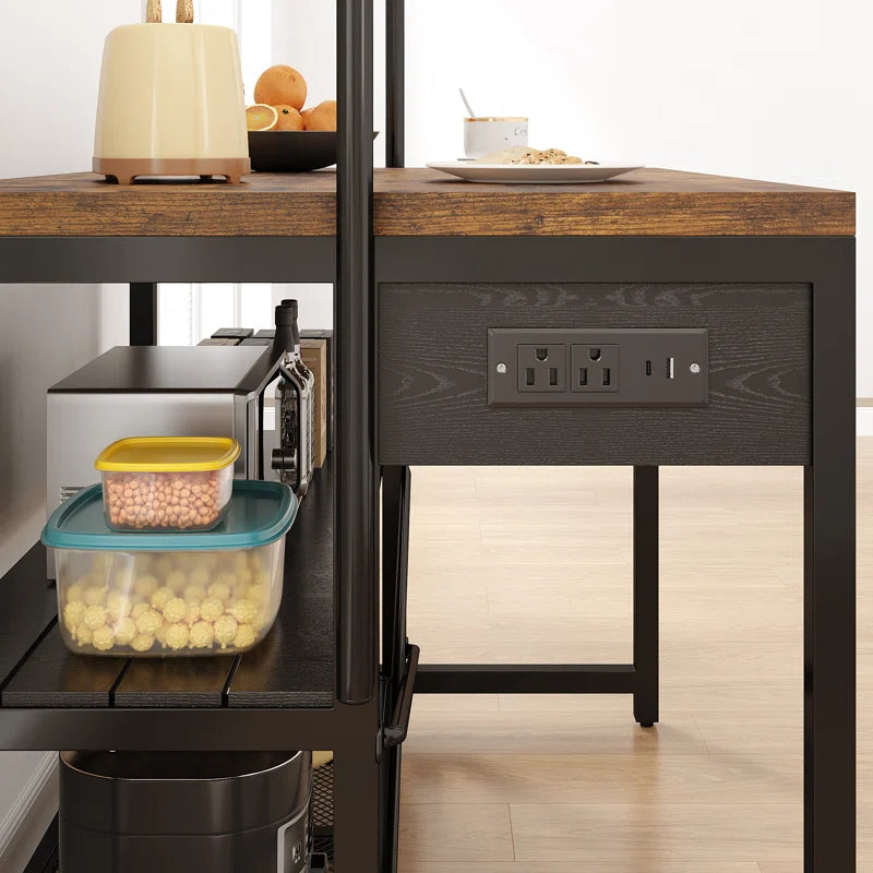 Kitchen Rack: Baker's Rack with 5 Racks and Kitchen Island with Storage