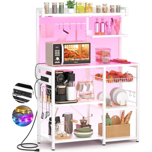 Microwave Stands : Microwave Stand, Coffee Bar, 10 S-Hooks