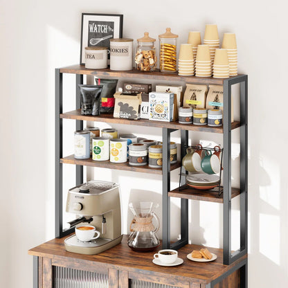 Microwave Stands: 5-Tier Baker’s Rack with Cabinet for Kitchen Storage