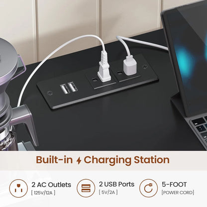 Kitchen Racks: It is a 47.2-inch microwave stand with storage and a power outlet