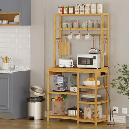 Kitchen Racks: 10-hook Kitchen Utility Storage Shelf, and 8-Tier Microwave Stand