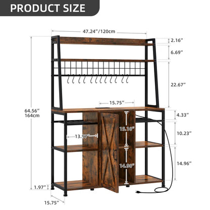 Kitchen Racks: 47.24'' Wood Baker's Rack Compatible with Microwaves