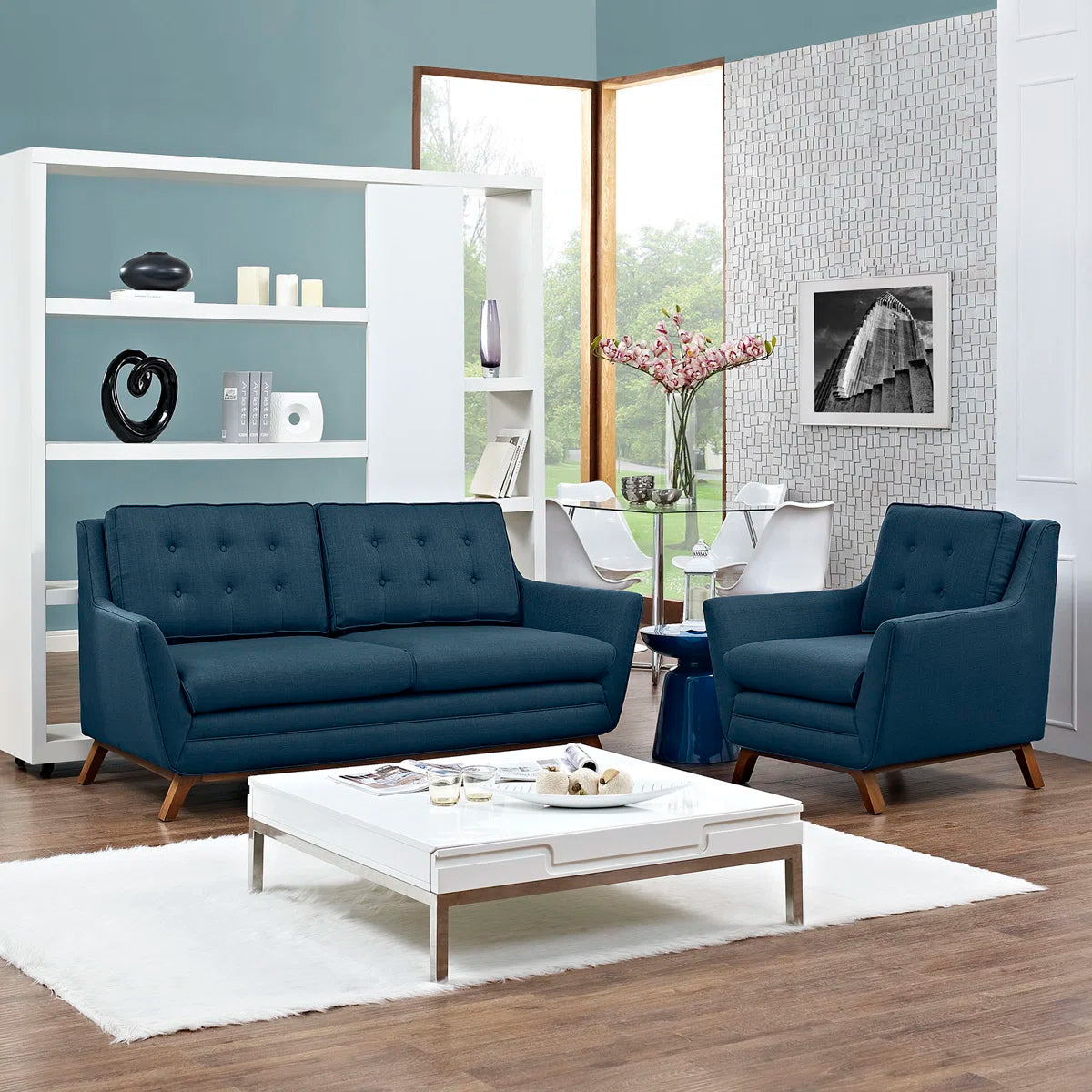 7 Seater Sofa Set: Modern Fabric Living Room Set for Stylish Comfort
