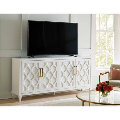 tv panel: 88" Floating Media Console with Storage Shelves and Contemporary Style