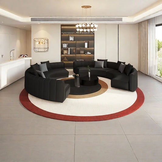 7 Seater Sofa Set: Semi-Circular Arc Chaise Sofa for Office & Lounge Spaces