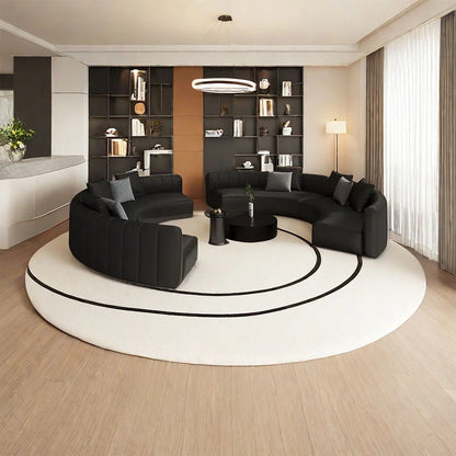 7 Seater Sofa Set: Semi-Circular Arc Chaise Sofa for Office & Lounge Spaces