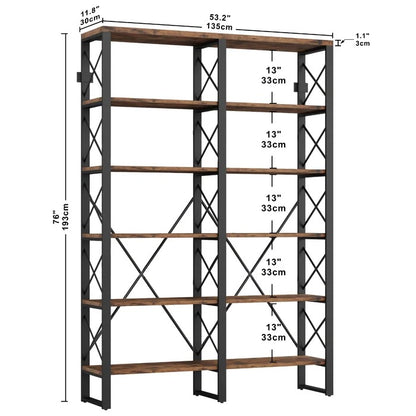 Bookshelf:  Black-Finished Metal Frame And MDF Board