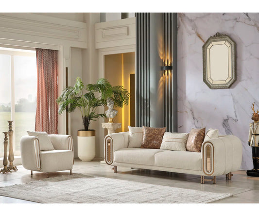7 Seater Sofa Set: 2-Piece Living Room Sofa & Loveseat Combo