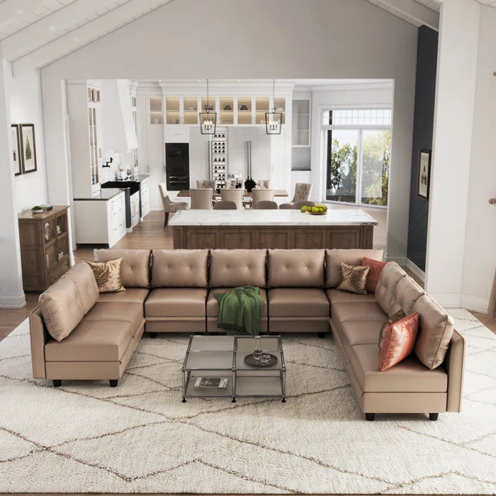 7 Seater Sofa Set: Spacious 10-Piece Upholstered Sofa Set