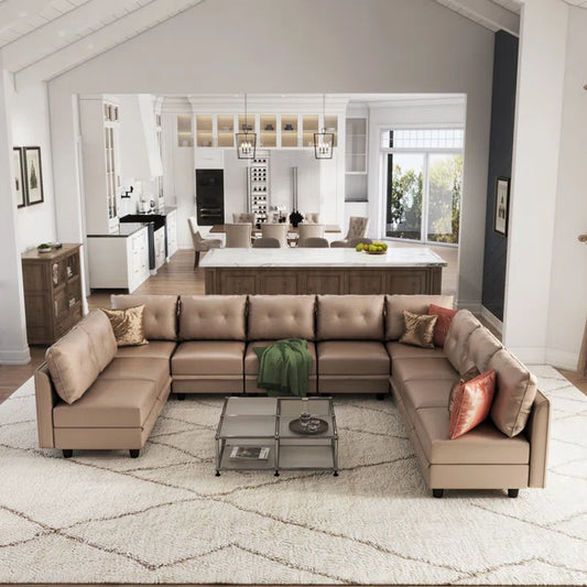 7 Seater Sofa Set: Spacious 10-Piece Upholstered Sofa Set