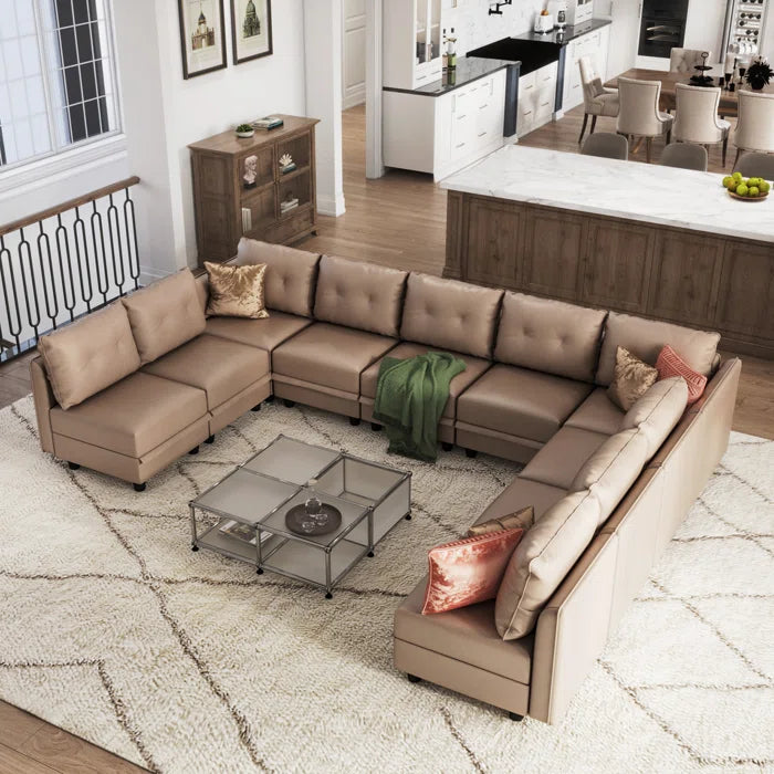 7 Seater Sofa Set: Spacious 10-Piece Upholstered Sofa Set