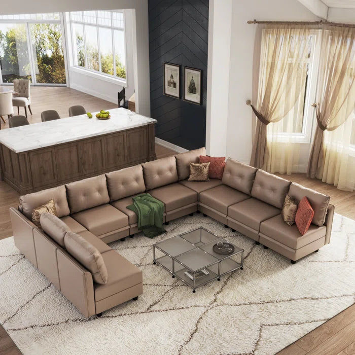 7 Seater Sofa Set: Spacious 10-Piece Upholstered Sofa Set