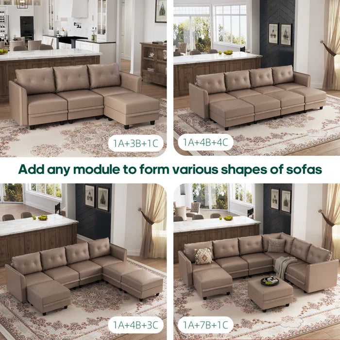 7 Seater Sofa Set: Spacious 10-Piece Upholstered Sofa Set