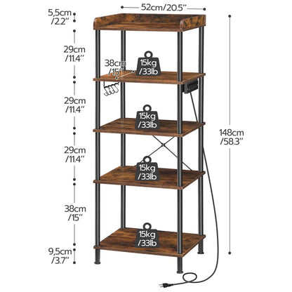 Microwave Stands: 20.5'' Metal Baker's Rack with Microwave Hutches