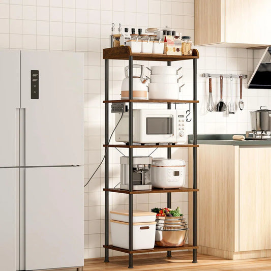 Microwave Stands: 20.5'' Metal Baker's Rack with Microwave Hutches