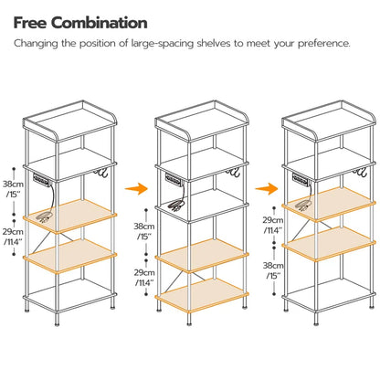Microwave Stands: 20.5'' Metal Baker's Rack with Microwave Hutches