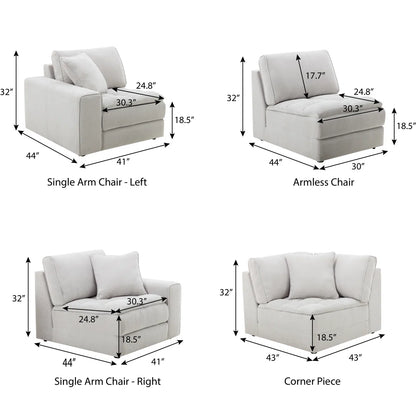 7 Seater Sofa Set: 6-Piece Upholstered Sectional for Modern Living Rooms
