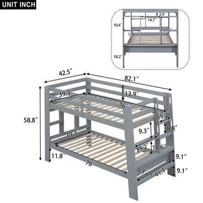 Bunk Bed: Kids Twin Bed Gray