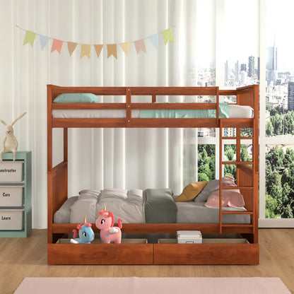 Bunk Bed: Kids Twin Over Bed with Drawers