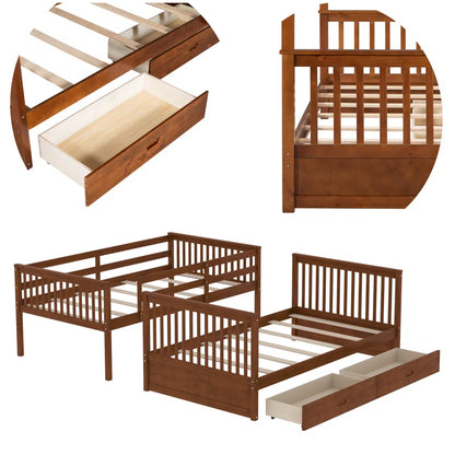 Bunk Bed: Kids Twin Over Bed with Drawers
