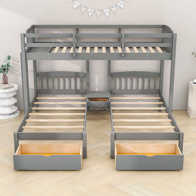 Bunk Bed: Over Twin Bunk Bed with Drawers