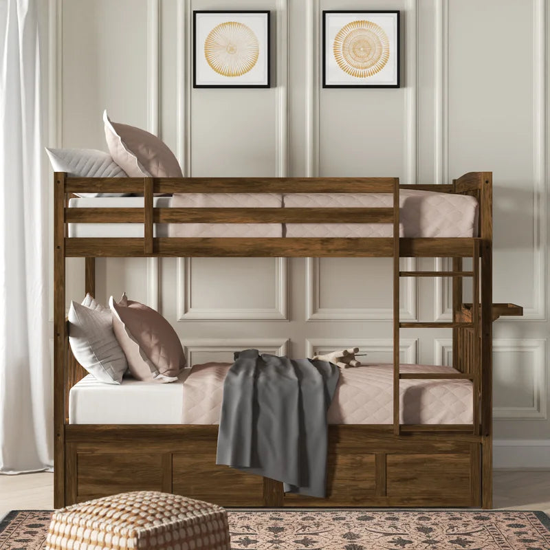 Bunk Bed: Twin Bunk Bed with Drawers