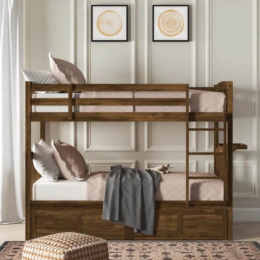 Bunk Bed: Twin Bunk Bed with Drawers
