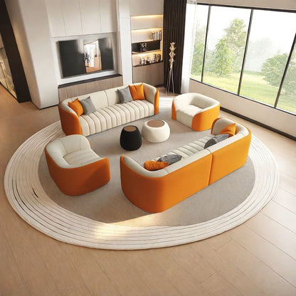7 Seater Sofa Set: Light Luxury Sofa for Office Spaces