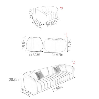 7 Seater Sofa Set: Light Luxury Sofa for Office Spaces