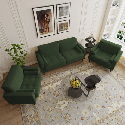 7 Seater Sofa Set: 3 - Piece Corduroy and Trendy Sofa Set