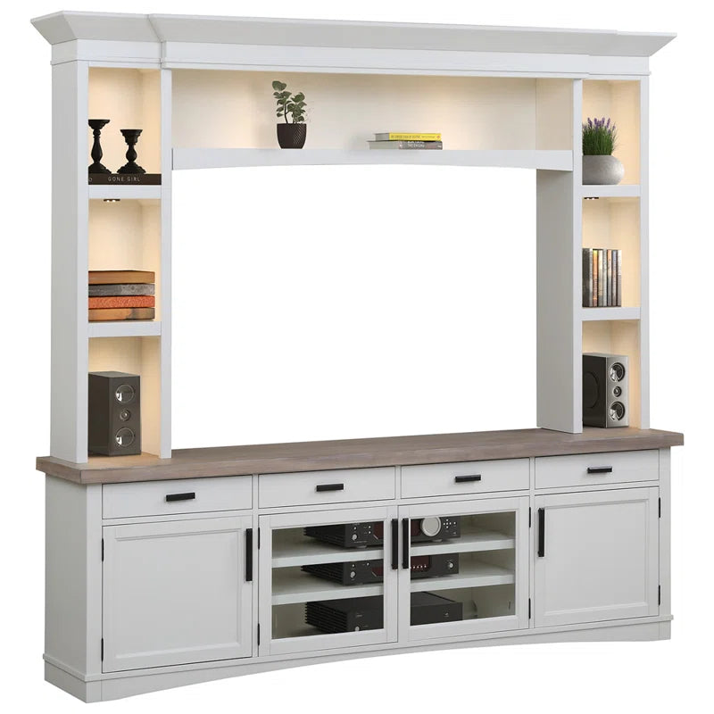 tv panel: 70" TV Wall Unit with Cabinets, Shelves, and Elegant Wood Finish