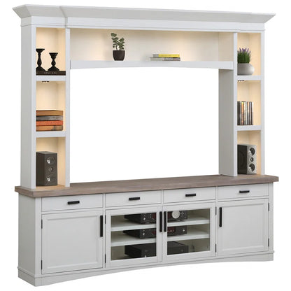 tv panel: 70" TV Wall Unit with Cabinets, Shelves, and Elegant Wood Finish