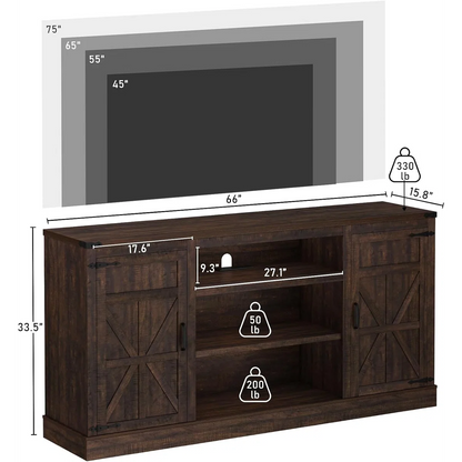 tv panel: Contemporary TV stand for 75" screen, offers ample media organization space