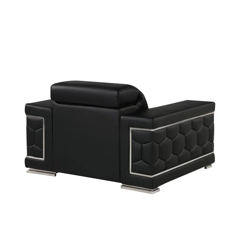 Luxury Sofa Sets: 3-Piece Italian-Inspired Genuine Leather Living Room Set