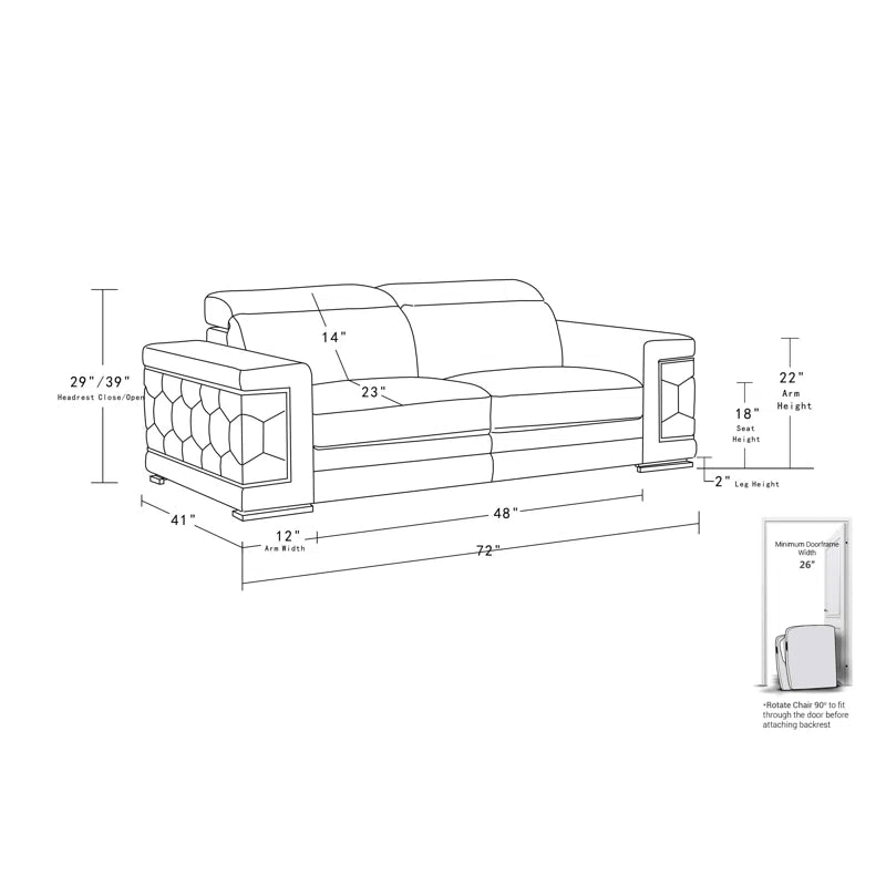 Luxury Sofa Sets: 3-Piece Italian-Inspired Genuine Leather Living Room Set