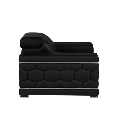 Luxury Sofa Sets: 3-Piece Italian-Inspired Genuine Leather Living Room Set