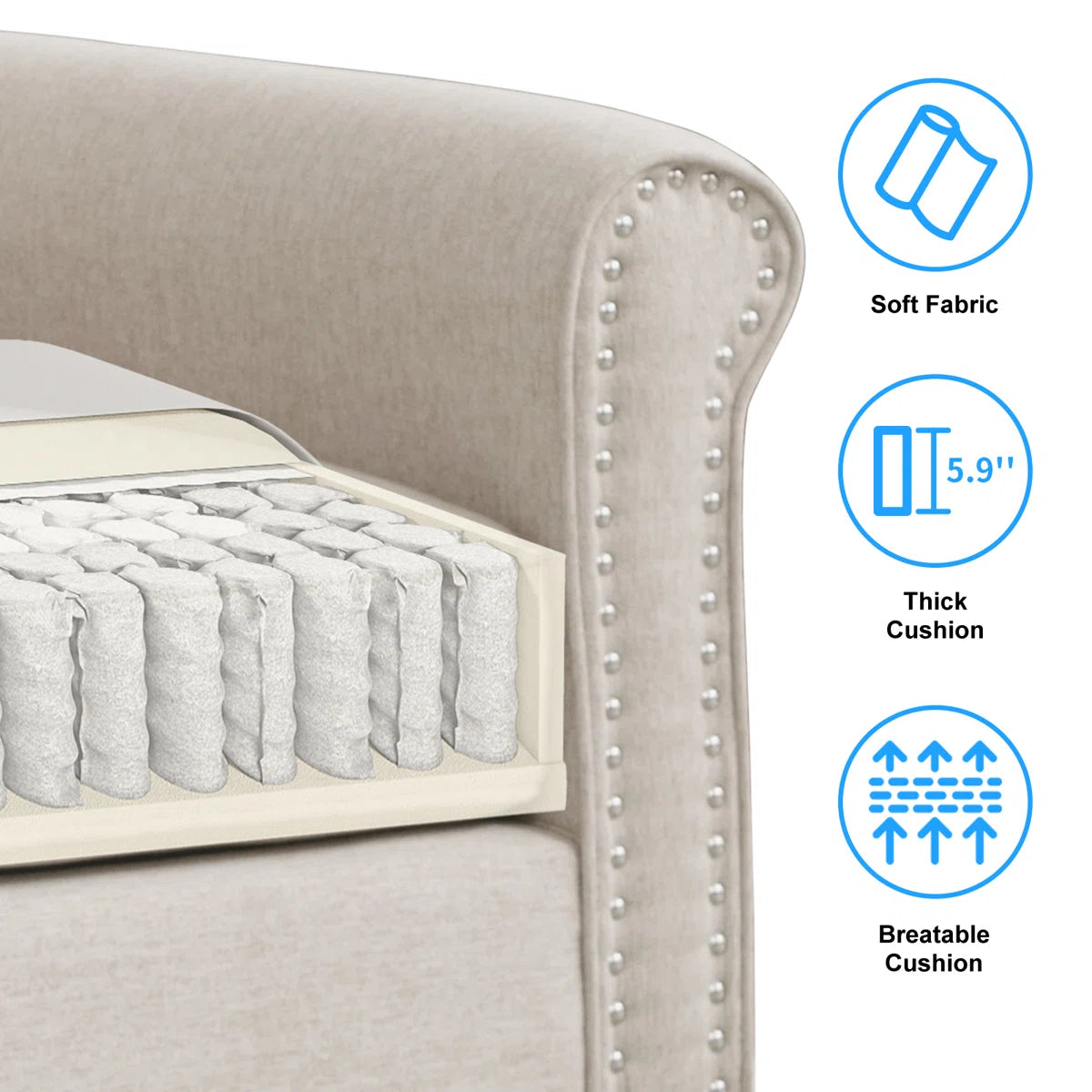 Luxury Sofa Sets: Balus 2-Piece Mid-Century Micro-Fabric Sofa Set for Compact Living Spaces