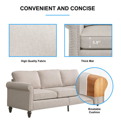 Luxury Sofa Sets: Balus 2-Piece Mid-Century Micro-Fabric Sofa Set for Compact Living Spaces