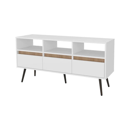 tv panel: Charming tv panel with Multiple Drawers and Shelves for Organized Entertainment