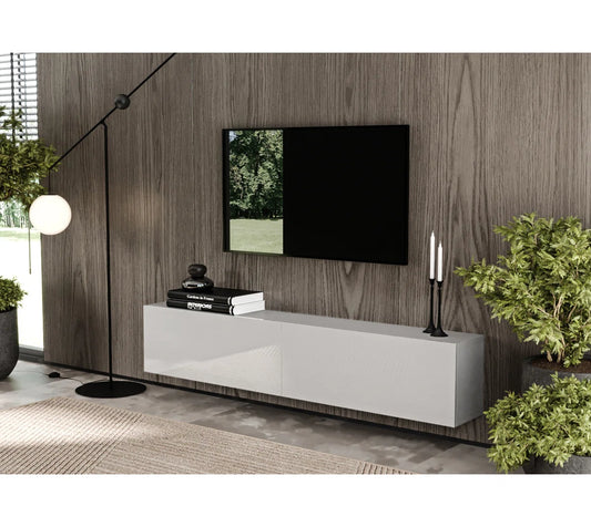 tv panel: Floating tv panel for TVs up to 78" with Storage Shelves