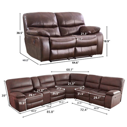 7 Seater Sofa Set: 4-Piece Power Recliner Living Room Set