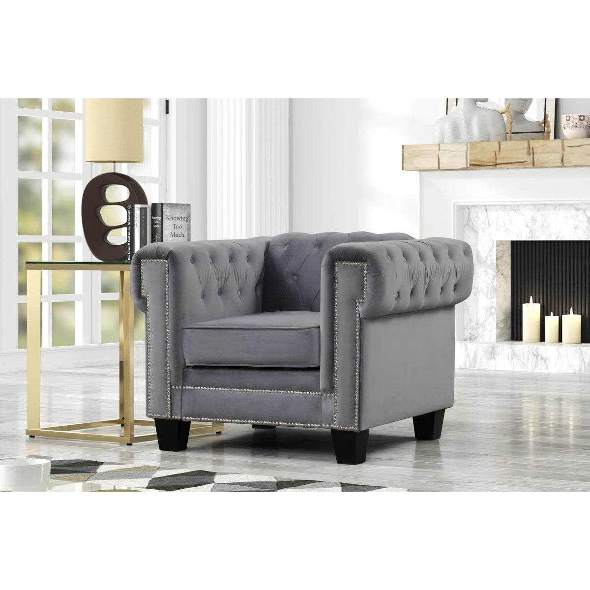 Luxury Sofa Sets: Velvet 3+2+1 Seater Living Room Set with Tufted Design